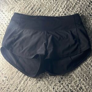 Black low rise speed up shorts 2.5